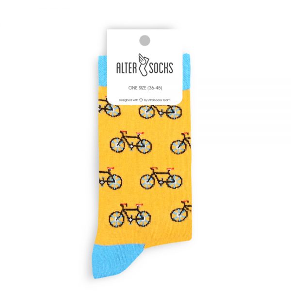 Chaussettes bicyclettes jaunes