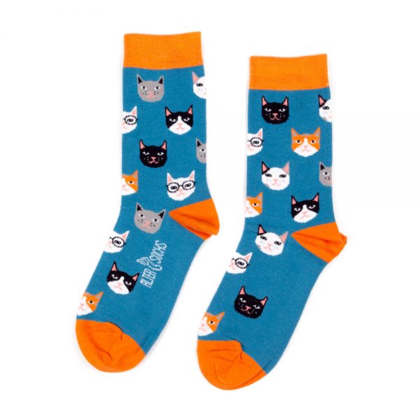 Chaussettes chats bleu