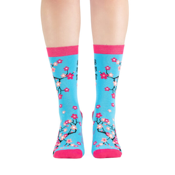 Chaussettes fantaisie fleurs de cerisier, design nature, respirantes et résistantes, pour un confort optimal