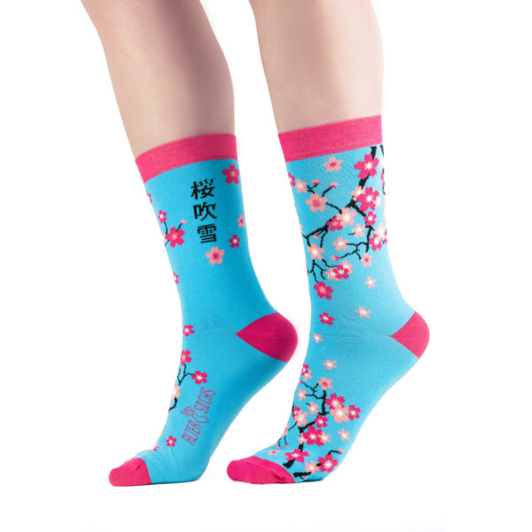 Chaussettes fantaisie fleurs de cerisier, design nature, respirantes et résistantes, pour un confort optimal