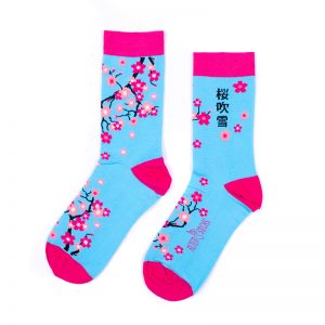 Chaussettes fantaisie fleurs de cerisier en coton, design sakura, collection Nature AlterSocks