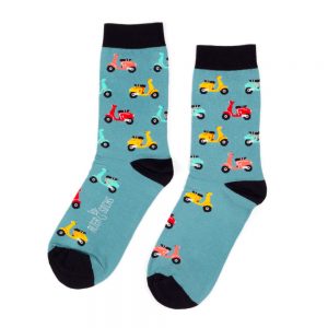 Chaussettes avec motifs de scooters Vespa, style rétro et vintage