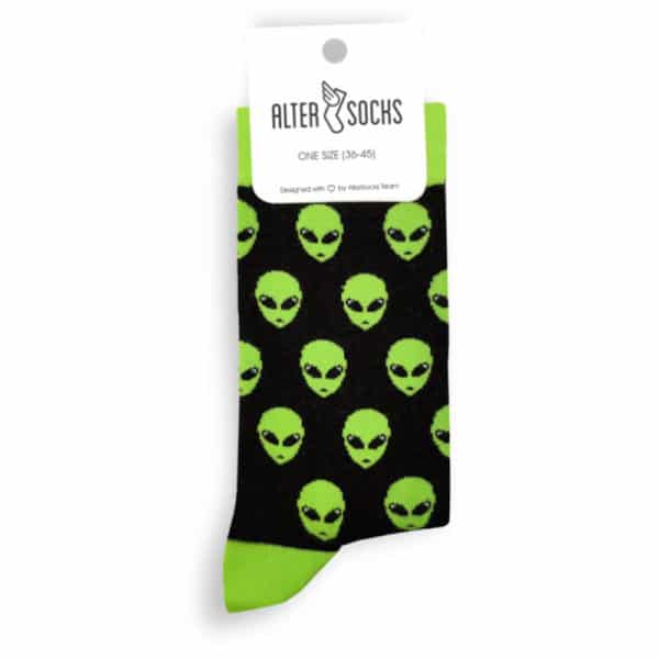 Chaussettes Aliens noires et jaunes