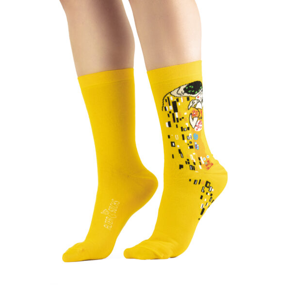 Chaussettes fantaisie avec motif de Le Baiser de Klimt