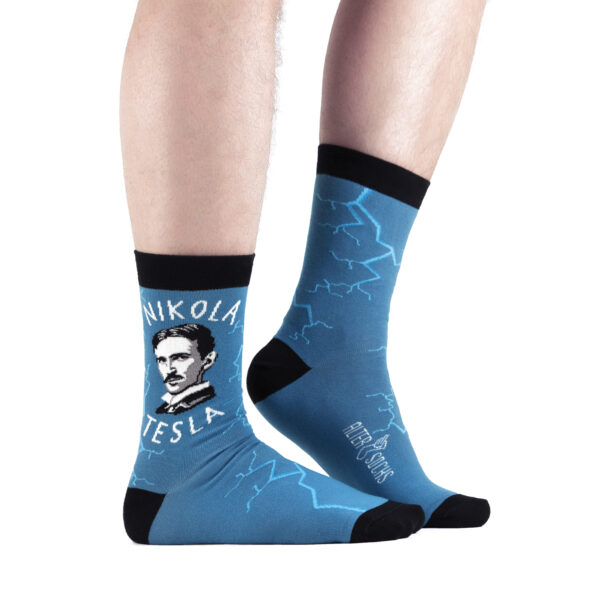 Chaussettes Nikola Tesla, design unique avec portrait de Tesla, taille unique 36-45