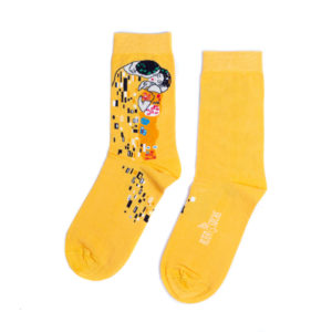 Chaussettes artistiques illustrées avec le célèbre Le Baiser de Klimt