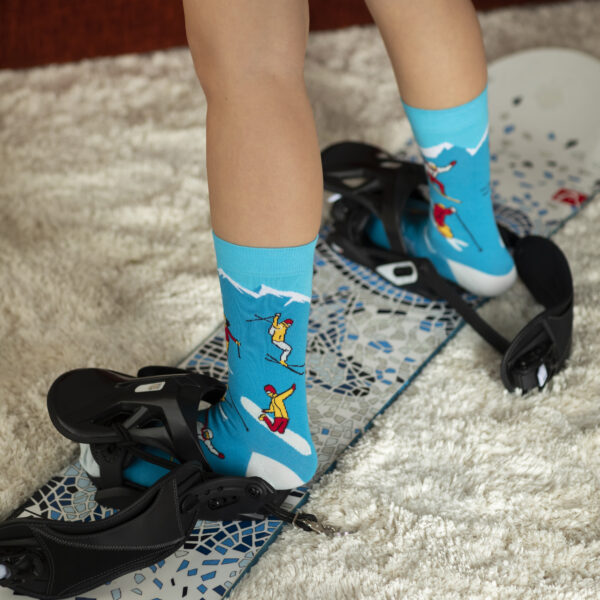 Chaussettes sportives avec motifs de ski et snowboard s