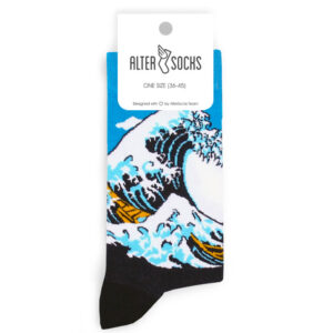 Chaussettes artistiques la grande vague de Kanagawa