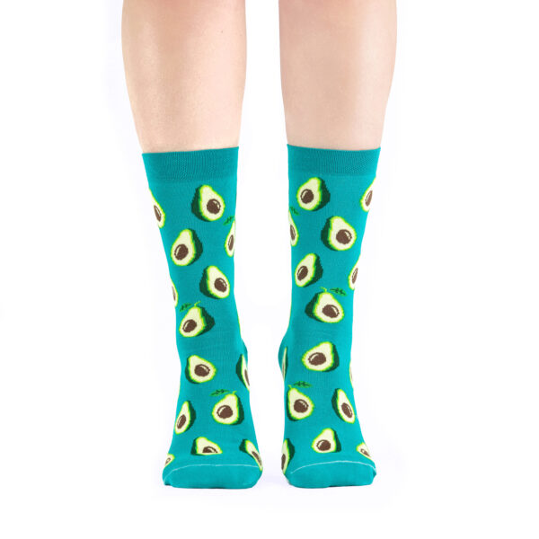 Chaussettes fantaisie avec imprimé d'avocats sur fond vert