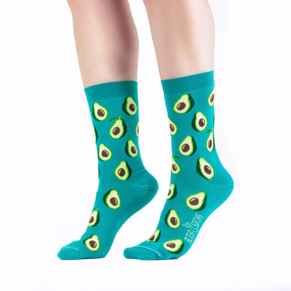 Chaussettes amusantes ornées de motifs d'avocats, idéales pour un style décontracté