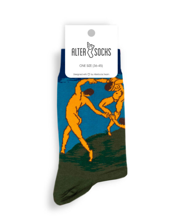 Chaussettes artistiques avec impression de l'œuvre La Danse de Henri Matiss