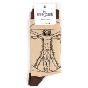 Chaussettes L'Homme de Vitruve – Léonard de Vinci dans leur emballage Altersocks